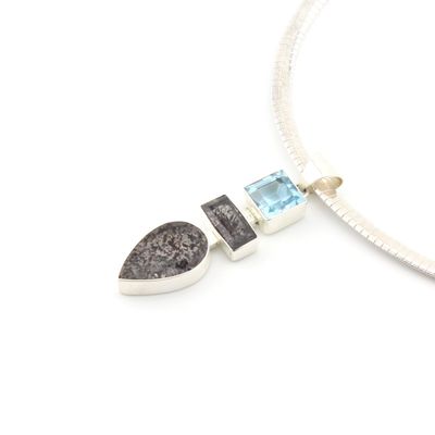 Multi Stone Pendant With Lepidocrosite In Quartz And Topaz