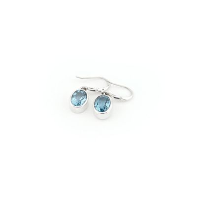 Swiss Blue Topaz Drop Earrings