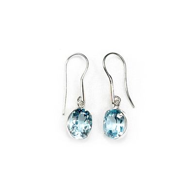 Topaz Oval Gemstone earrings in Silver