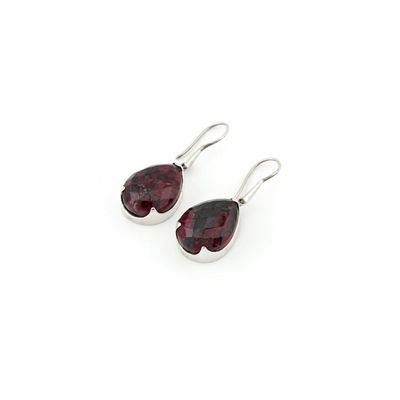 Faceted Eudialyte Gem Drop Earrings