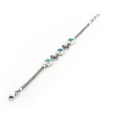 Turquoise Bracelet with Silver Detail