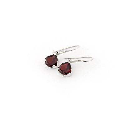 Almandine Trillion Cut Garnet Drop Earring
