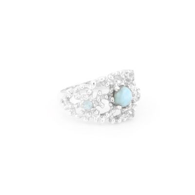 Larimar And Topaz Ring
