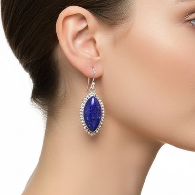 Lapis Lazuli Marquis Drop Earrings