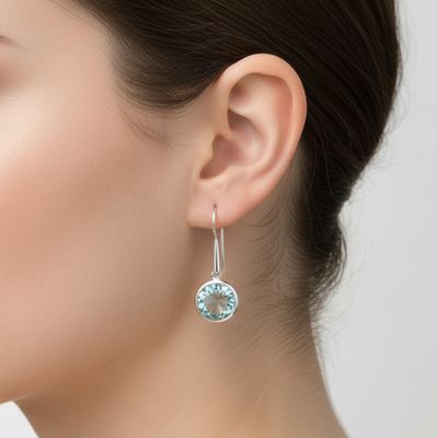 Sky Blue Topaz Drop Earrings