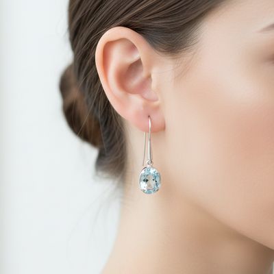 Sky Blue Topaz Briolette Drop Earrings