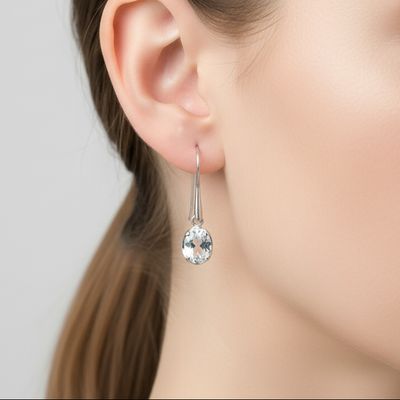 Aquamarine Gemstone Drop Earrings