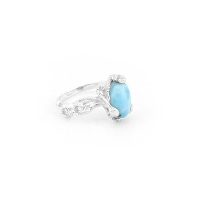 Larimar With Silver Octopus Ring