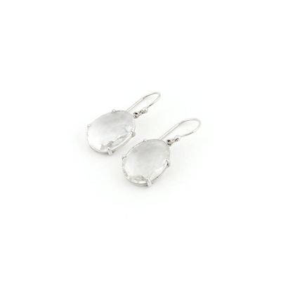Clear Quartz Briolette Drop Earrings