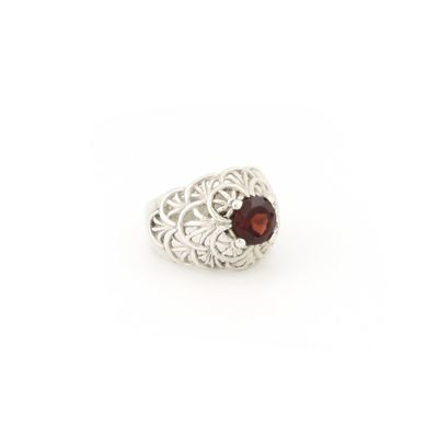 Garnet With Filligree Ring