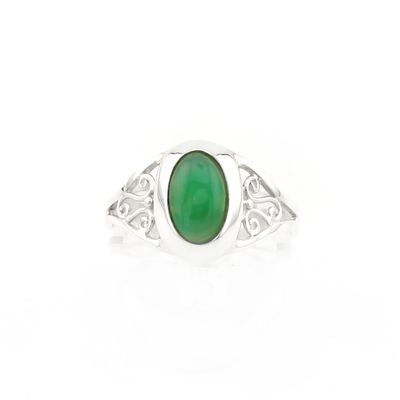Chrysoprase Ring With Filligree silver