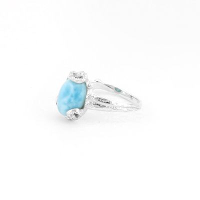 Larimar With Silver Octopus Ring