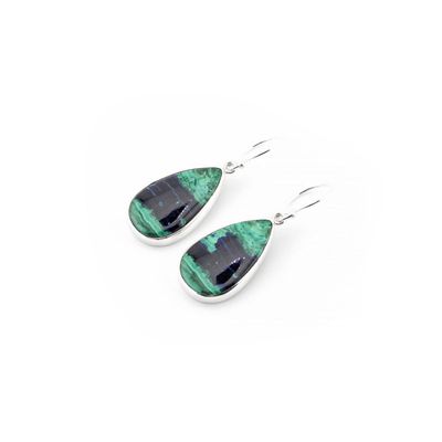 Azurite And Malachite Drop Earrings