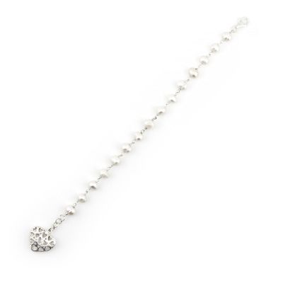 Freshwater Pearl Bracelet with Heartfilligree charm