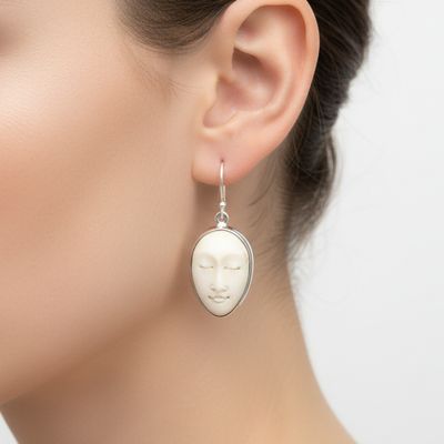 Bone Face Drop Earrings