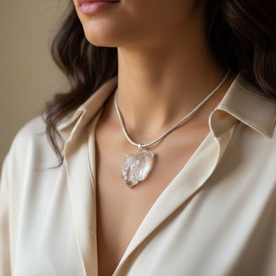 Apophyllite Quartz Crystal Pendant