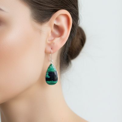 Azurite And Malachite Drop Earrings