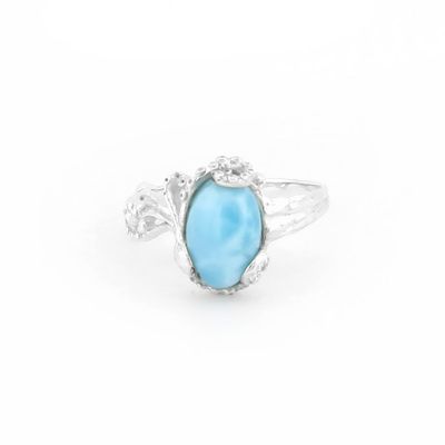 Larimar With Silver Octopus Ring