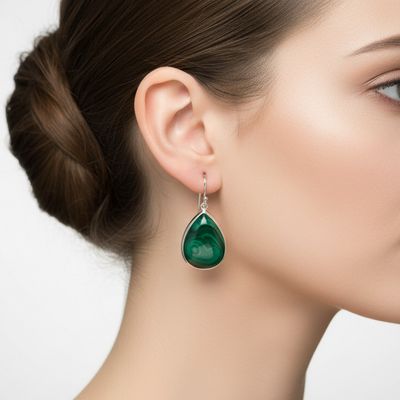 Malachite Drop Earrings