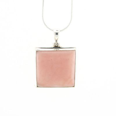 Peruvian Pink Opal Pendant In Silver