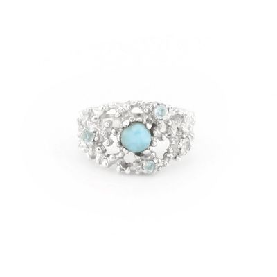 Larimar And Topaz Ring