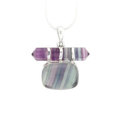 Fluorite Crystal And Cabochon Pendant