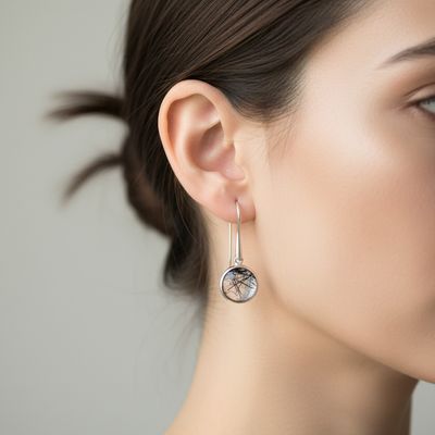 Tourmaline In Quartz Briolette Drop Earrings
